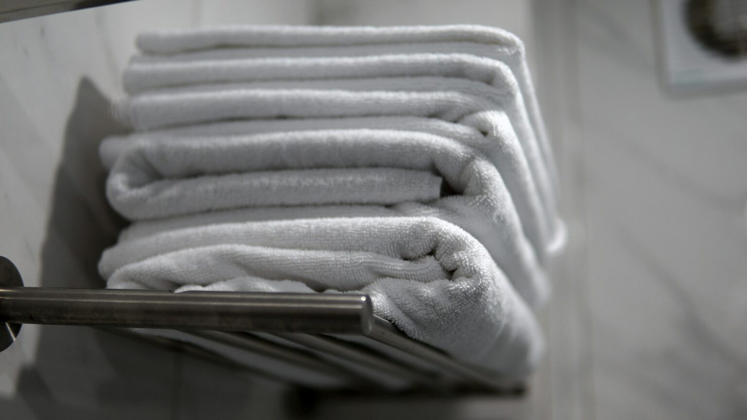 Freshly folded white towels