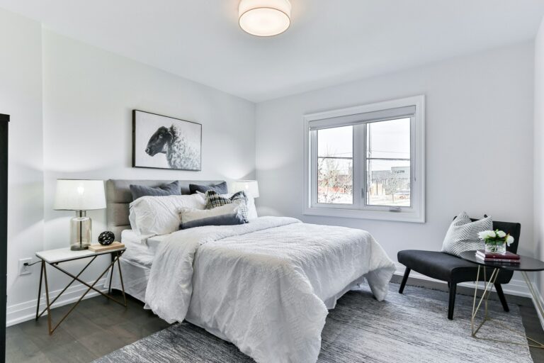 Clean white bed linen